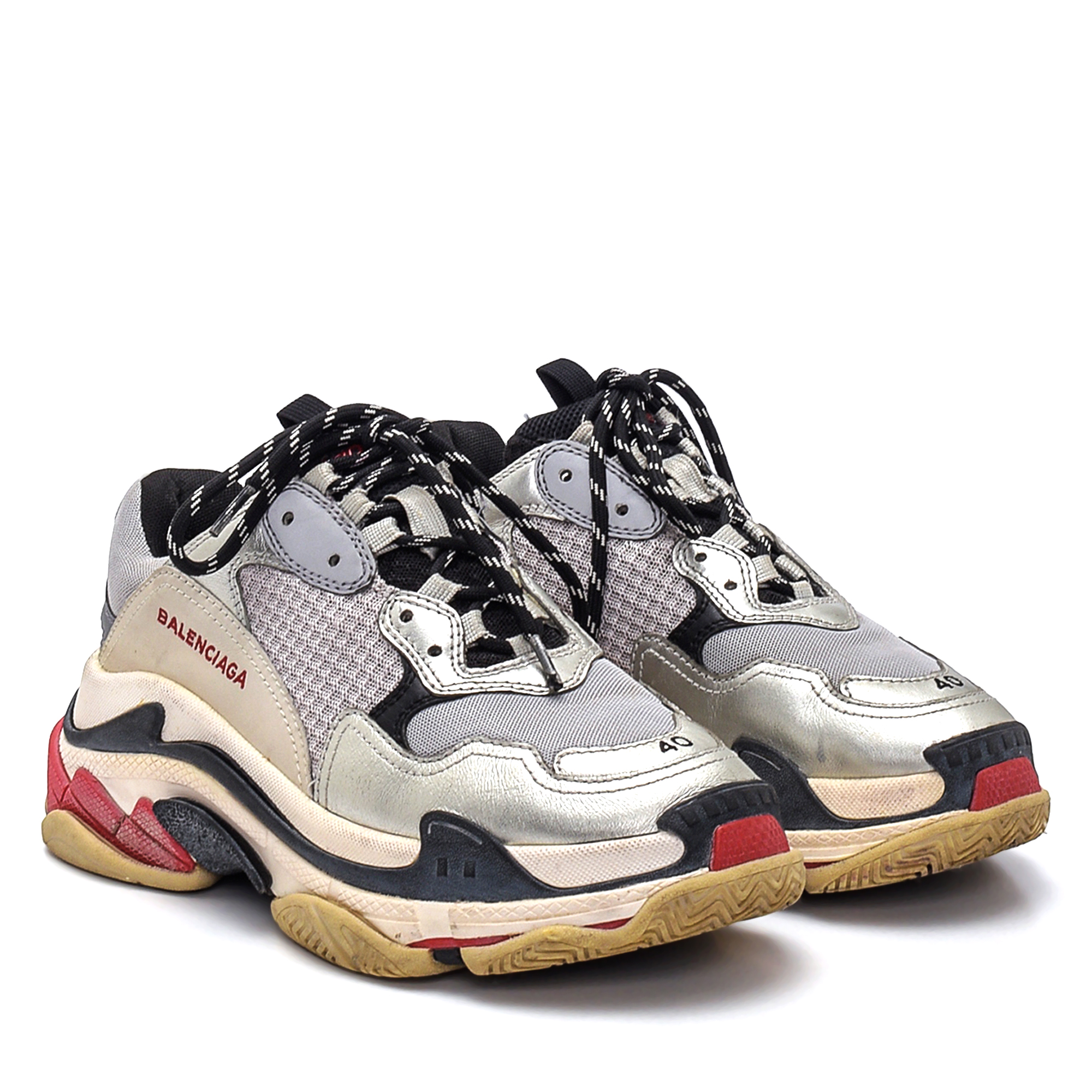 Balenciaga Silver Triple S Sneakers